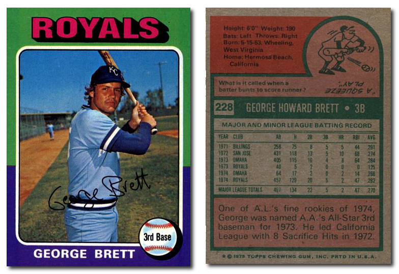 We buy and sell the most 1970s cards online. Even the 1975 George Brett Rookie Card.