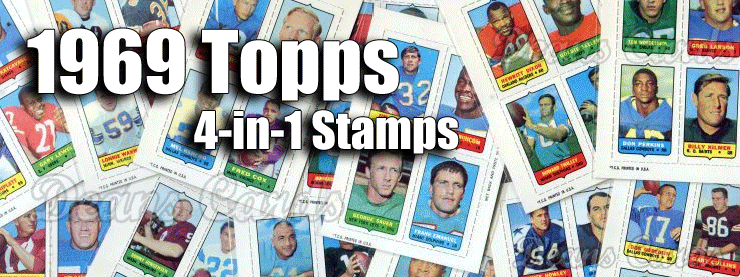 1969 Topps Football 4-in-1 Stamp / Mini Cards 