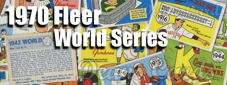 At Auction: 1968 Fleer R.G. Laughlin Lot of 5 Baseball Cards (1920 World  Series, 1948 World Series, 1954-1956 World Series)