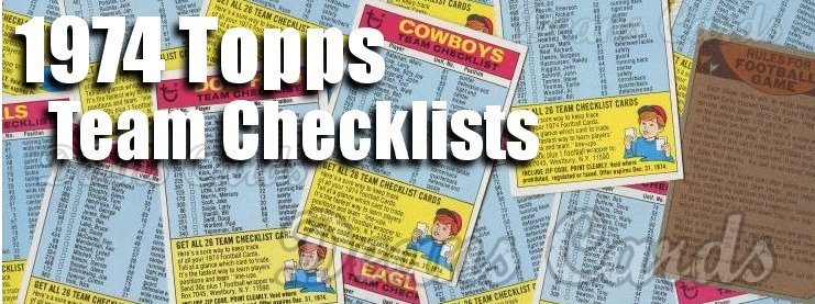 1974 Topps Football Team Checklists 