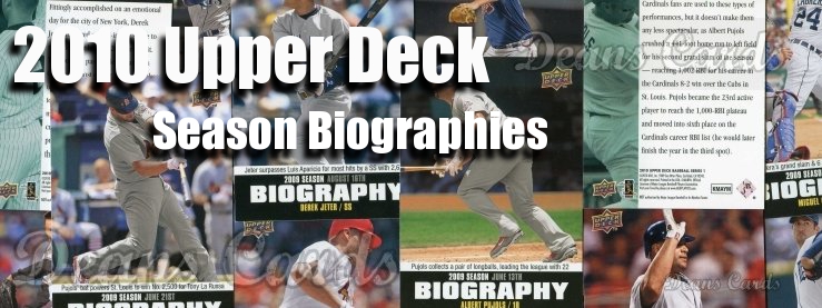 2010 Upper Deck Season Biographies Baseball Cards