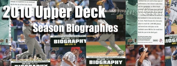 2010 Upper Deck Season Biographies Baseball Cards 