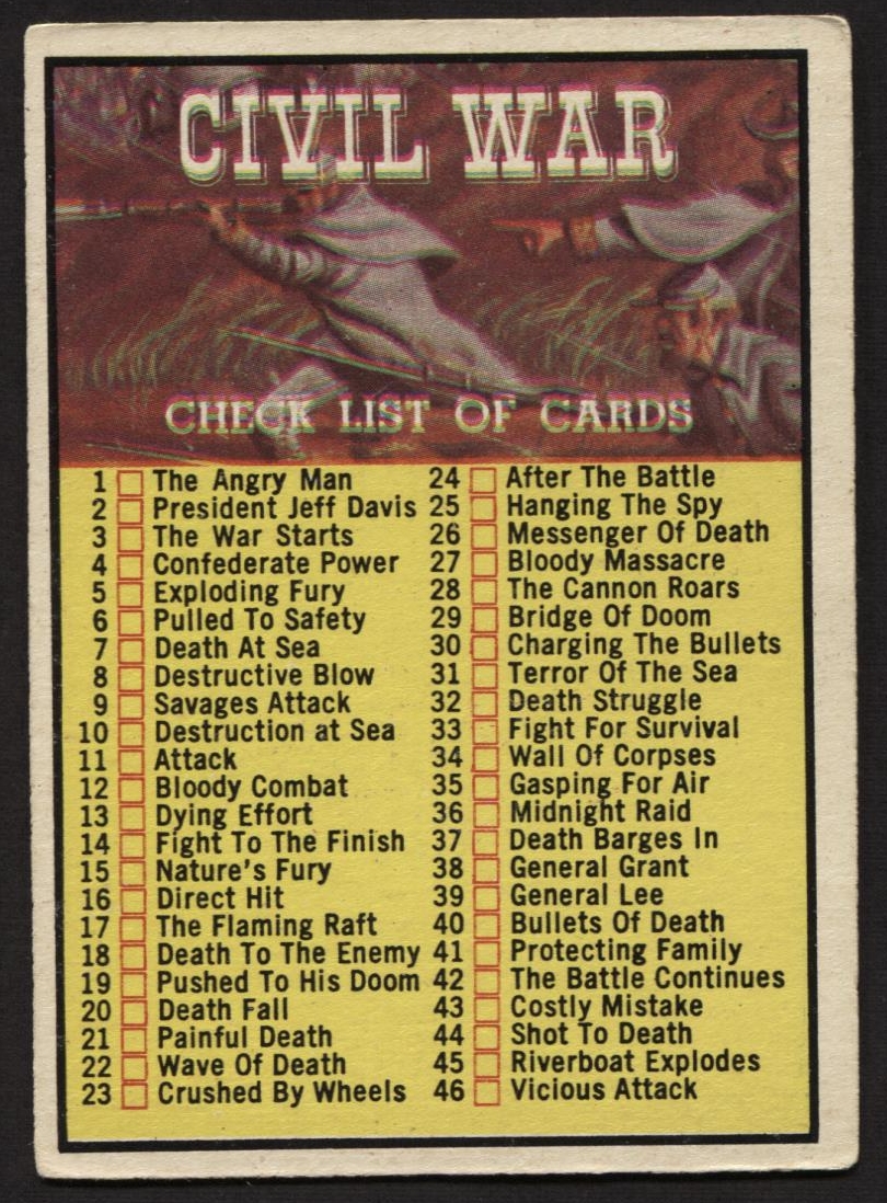 1962 Topps 1962 Topps Civil War News Complete Set