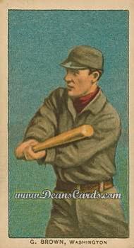 1909 T206 #0 George Brown - Washington