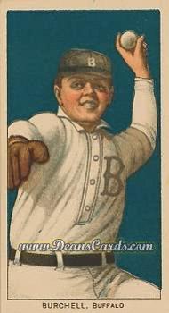 1909 T206 Piedmont & Sweet Caporal Back #62 Burchell