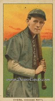 1909 T206 #0 Johnny Evers - Chicago on shirt