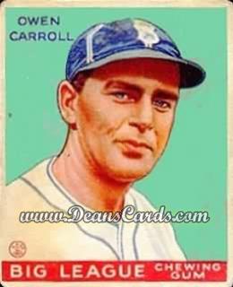 1933 Goudey #72 Owen Carroll