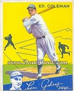 1934 Goudey #28 Ed Coleman