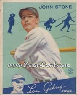 1934 Goudey #40 John Stone