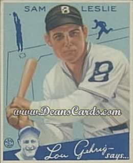 1934 Goudey #49 Sam Leslie
