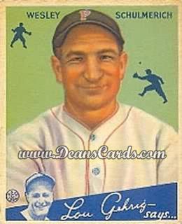 1934 Goudey #54 Wesley Schulmerich